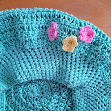Crochet Pastel Flower Beret Pattern