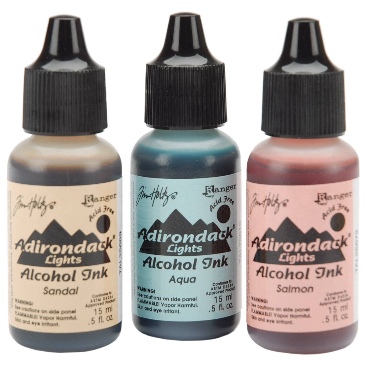 Ranger Tim Holtz Alcohol Ink .5oz 3/Pkg - Lakeshore-Sandal/Aqua/Salmon