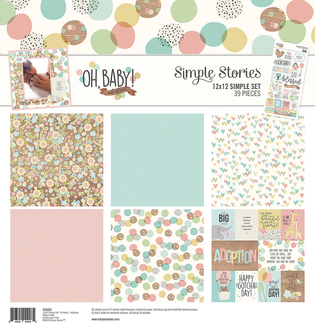 Simple Stories Simple Sets Collection Kit 12"X12" - Oh Baby! Adoption