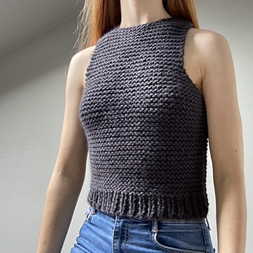 Simple Knitted Crop Vest Pattern