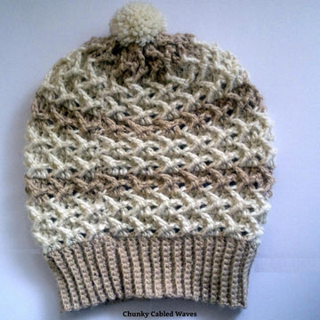 Chunky Cabled Waves Hat | Crochet Pattern