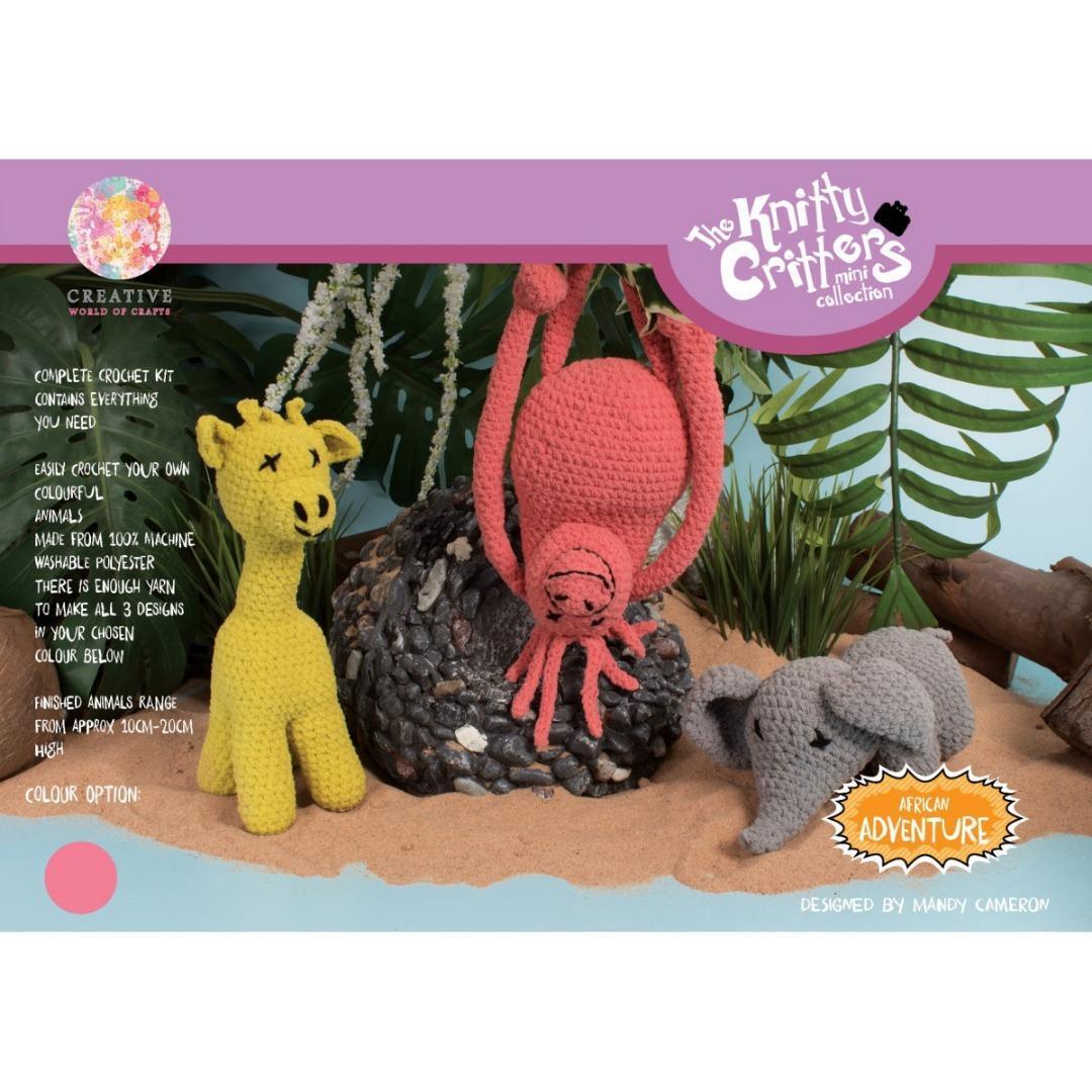 Creative World Of Crafts Knitty Critters - African Adventure Crochet Kit - (Grey)