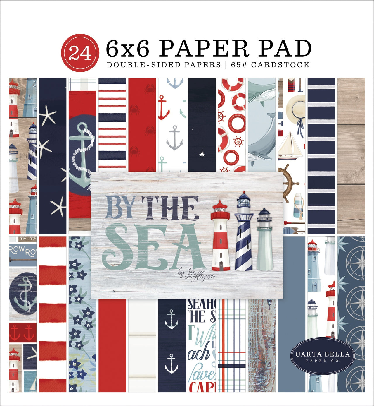 Echo Park Paper Carta Bella Double-Sided Paper Pad 6"X6" 24/Pkg - By The Sea, 12 Designs/2 Each