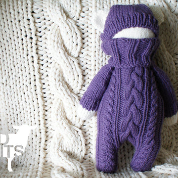 Cable Knit Teddy Bear Stuffie (2015021)