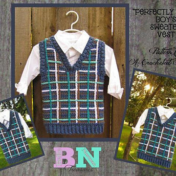 "Perfectly Plaid or Plain" Young Boys Sweater Vest