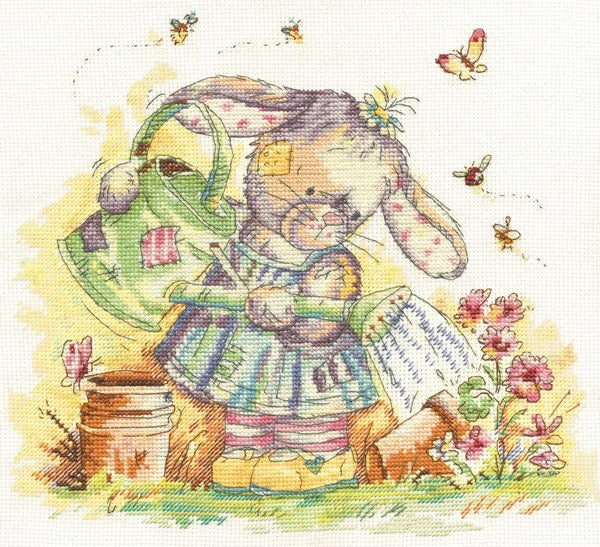DMC Sweet Little Garden Cross Stitch Kit - 28cm x 23cm