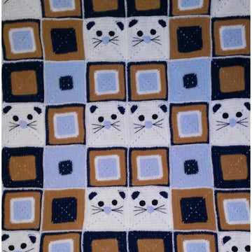 Baby blanket of kittens crochet pattern