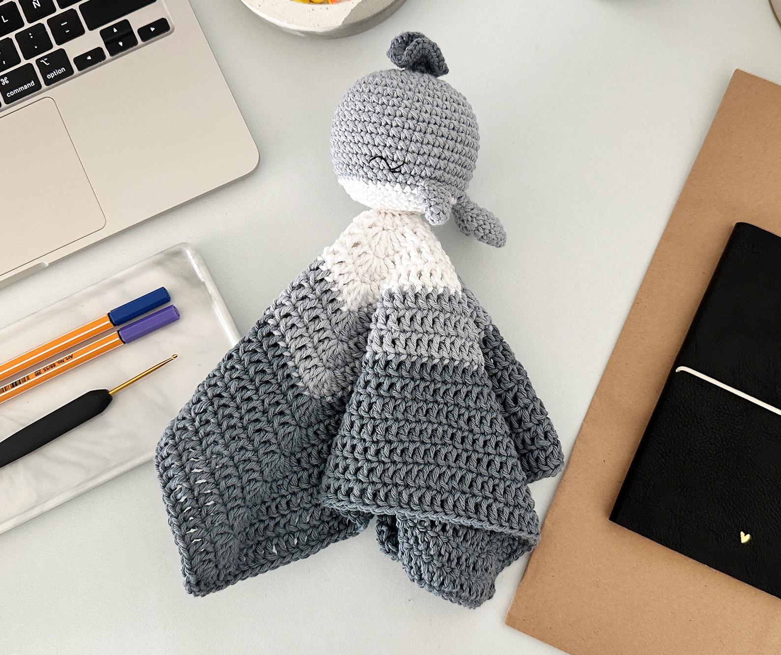 Whale Baby Lovey Blanket & Rattle Crochet Pattern PDF – Cute Stuffed Toy Tutorial