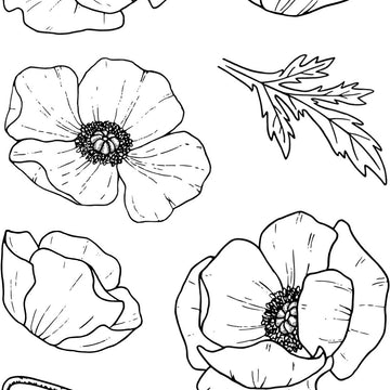Jane's Doodles Clear Stamps 4"X6" - Poppy