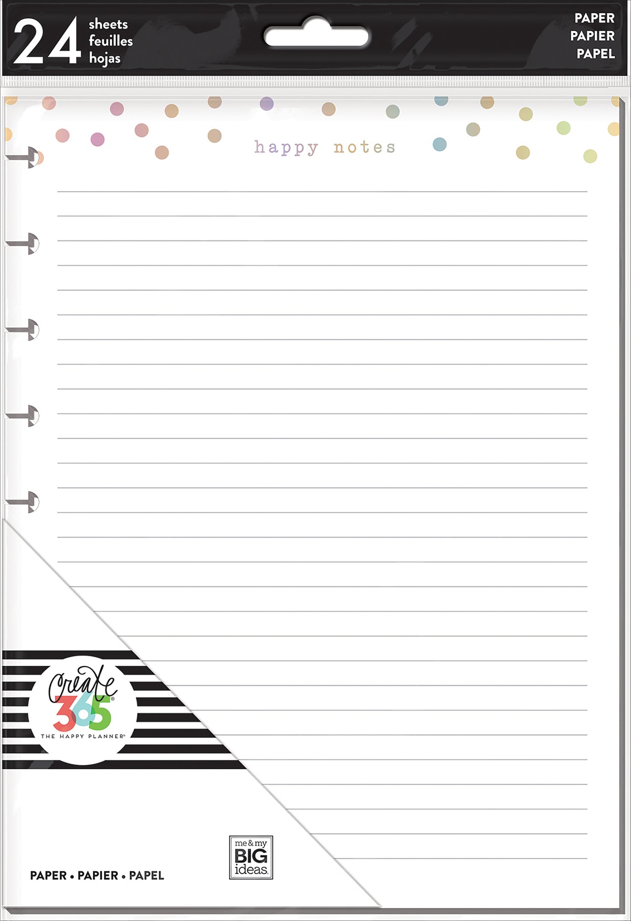 Happy Planner Medium Fill Paper 24/Pkg - Happy Notes Foil