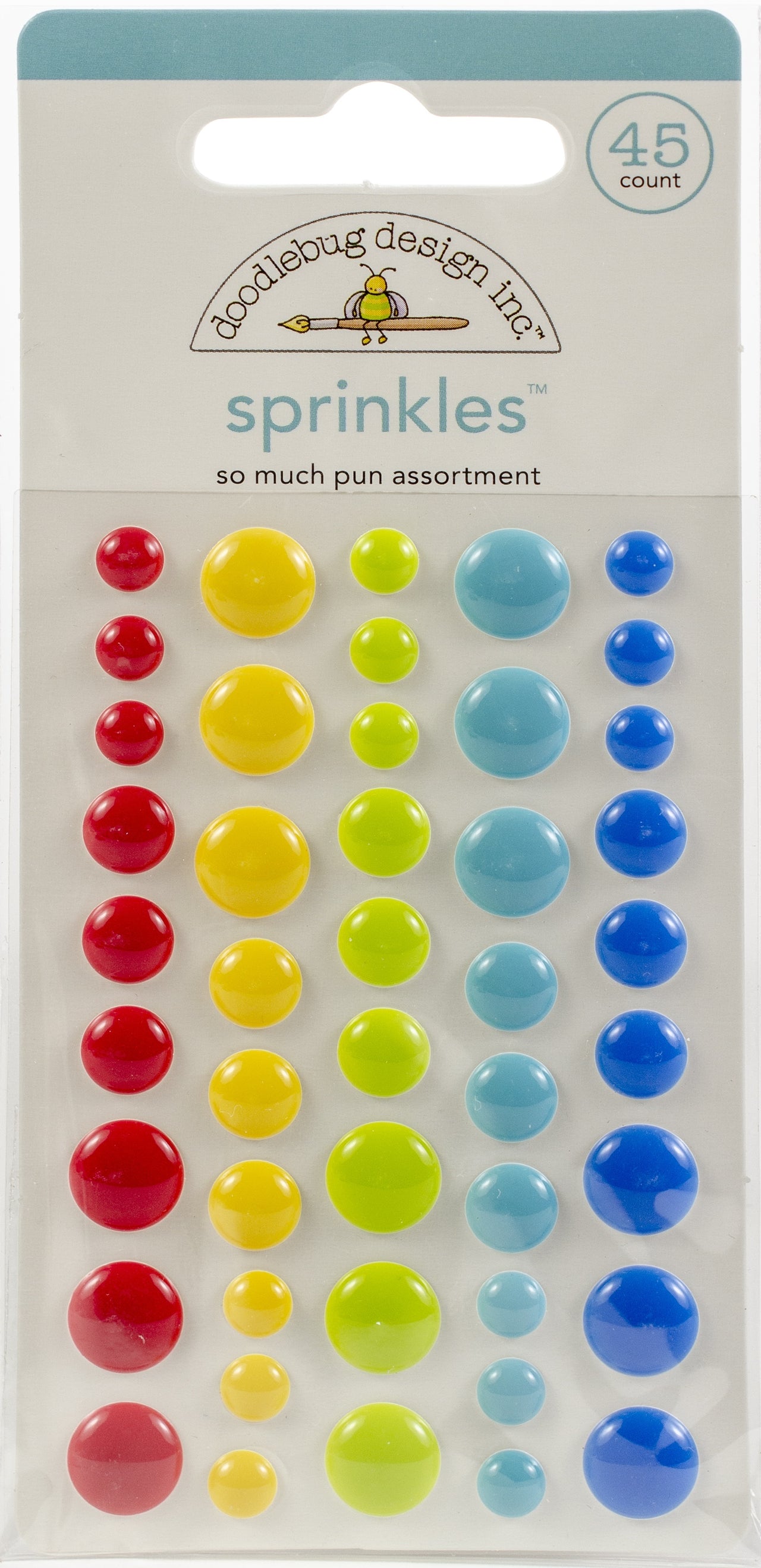 Doodlebug Sprinkles Adhesive Matte Enamel Dots - So Much Pun, 45/Pkg