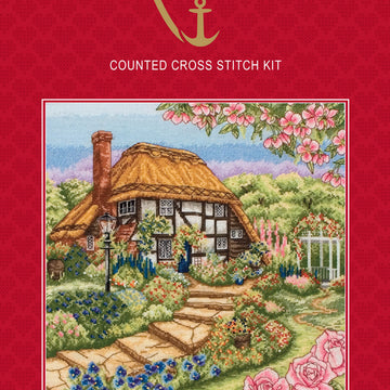 Anchor Rose Cottage Cross Stitch Kit - 31cm x 31cm
