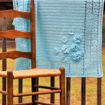 Blue Roses Baby Blanket