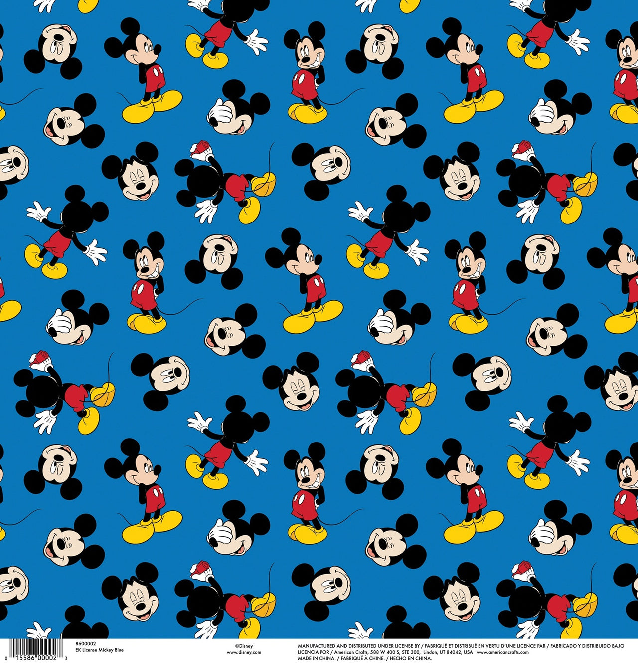 EK Success EK Disney Single-Sided Cardstock 12"X12" 25/Pkg - Mickey Blue