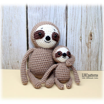 Sloth Mother and Baby Crochet Pattern