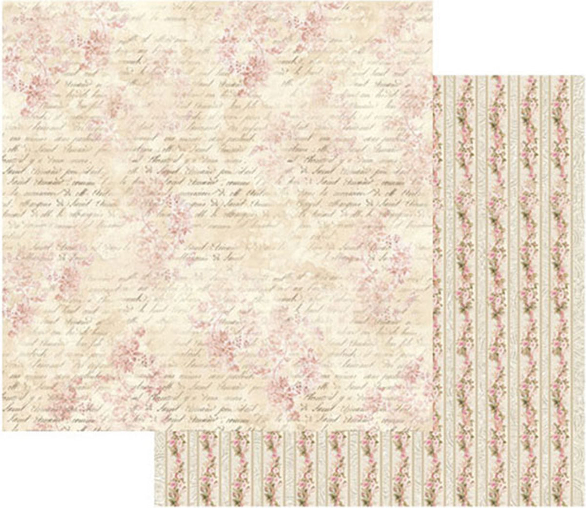 Stamperia Intl Stamperia Double-Sided Cardstock 12"X12" 10/Pkg - Pink Buttercup With Writing