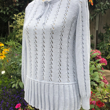 Eyelet Sweater with Floaty Peplum