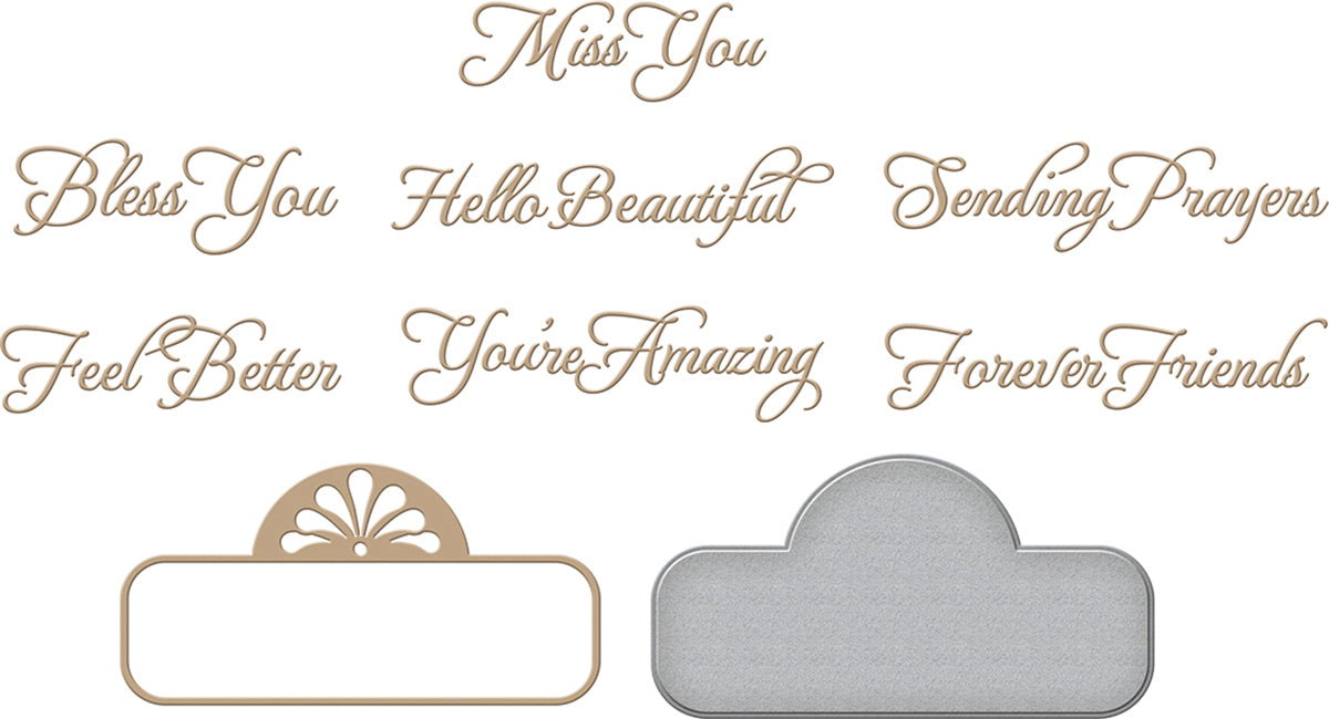 Spellbinders Glimmer Hot Foil Plate - Elegant Affirmation Sentiments