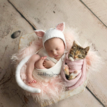 Cat Bonnet & Tail Knitting Pattern