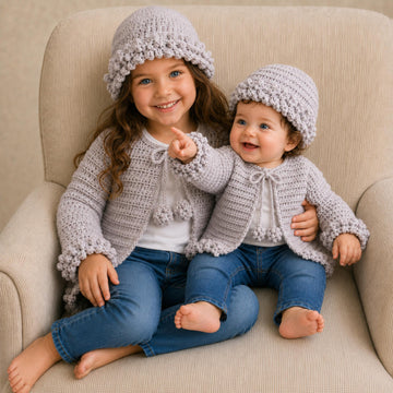 Harriet Newborn to 10 Years Cardigan and Hat Set