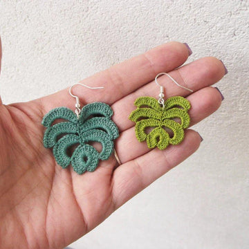 Monstera earrings
