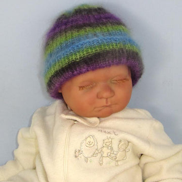 Baby Angel Print Mohair Rib Beanie Hat