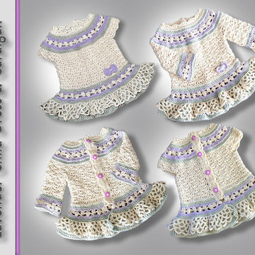 Lavender Child Dress and Cardigan