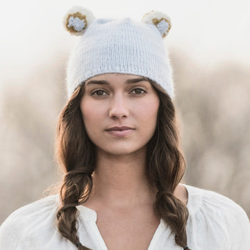 Two Pom Hat in Blue Sky Fibers Suri Merino - 201627 - Downloadable PDF