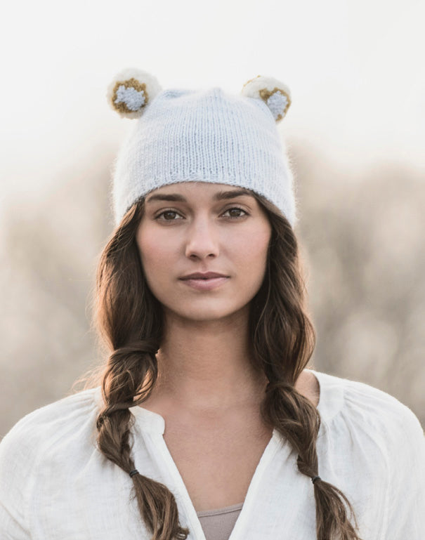 Two Pom Hat in Blue Sky Fibers Suri Merino - 201627 - Downloadable PDF