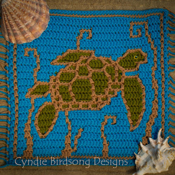 Awesome Ocean Mosaic Square: Sea Turtle