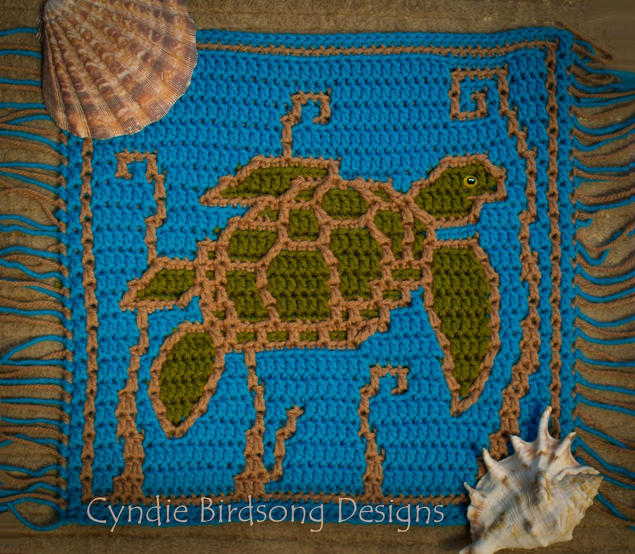 Awesome Ocean Mosaic Square: Sea Turtle