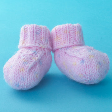 Rosy Garden Booties - Free Knitting Pattern For Babies in Paintbox Yarns Baby DK Prints by Paintbox Yarns