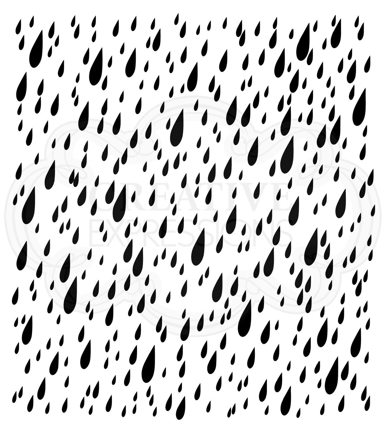 Creative Expressions 7"X7" Stencil By Andy Skinner - Let It Rain