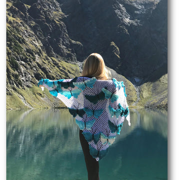 Blue Butterflies Shawl
