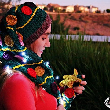 Christmas Tree Hat Scarf