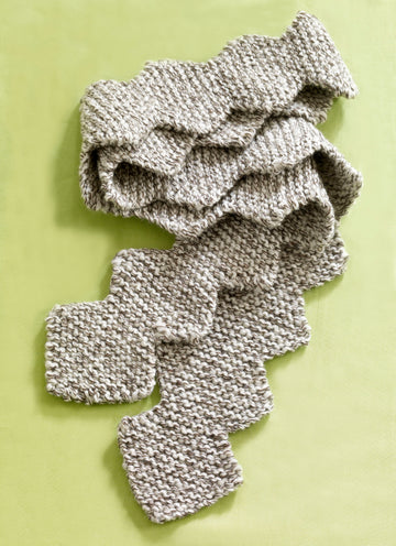Zig Zag Tweed Scarf in Lion Brand Fishermen's Wool - 80953AD
