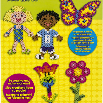 Perler Fun Fusion Pegboards 7/Pkg - Boy/Girl/Bear/Monkey/Butterfly/2 Flowers
