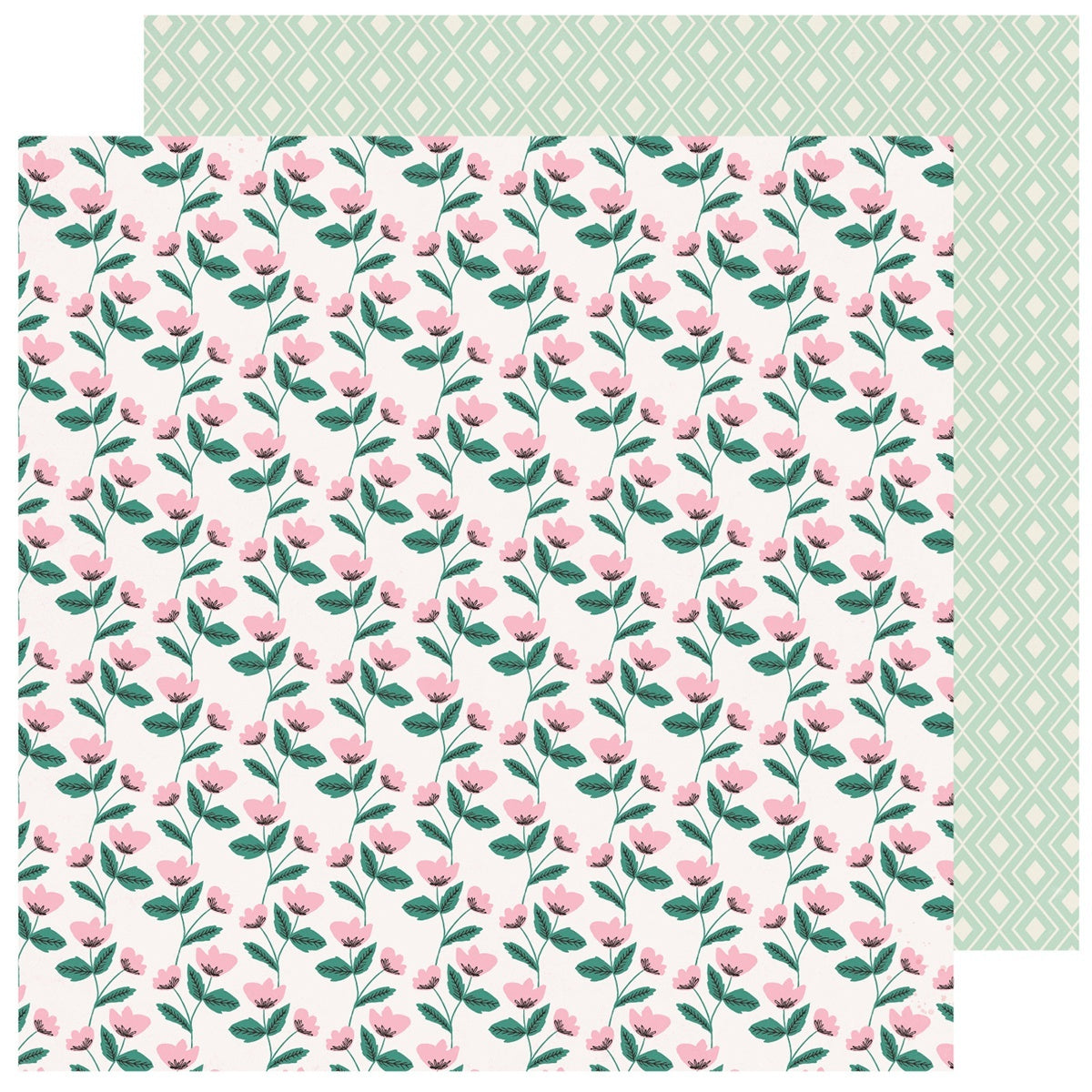 American Crafts Maggie Holmes Sweet Story Double-Sided Cardstock 12"X12" 25/Pkg - Posies