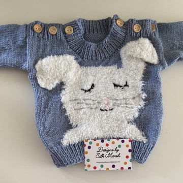 Bella Bunny Baby Jumper Knitting Pattern 6-24 months approx