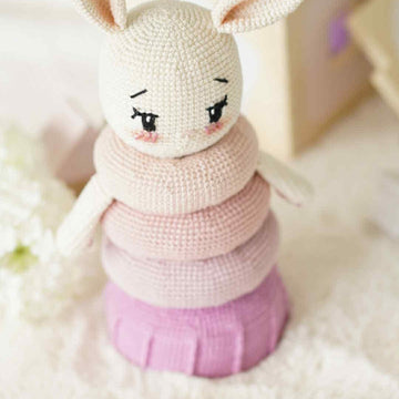 Crochet Bunny Stacking Toy Pattern – Amigurumi Rabbit Baby Toy PDF