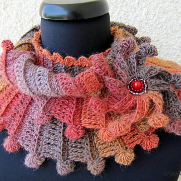 Multicolor Scarf "Fantasy" With Flower Tutorial