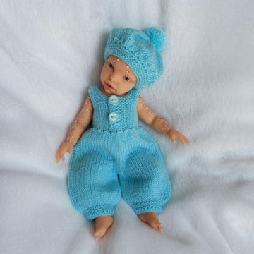 Button-Front Romper and Beret for 9 Inch Dolls