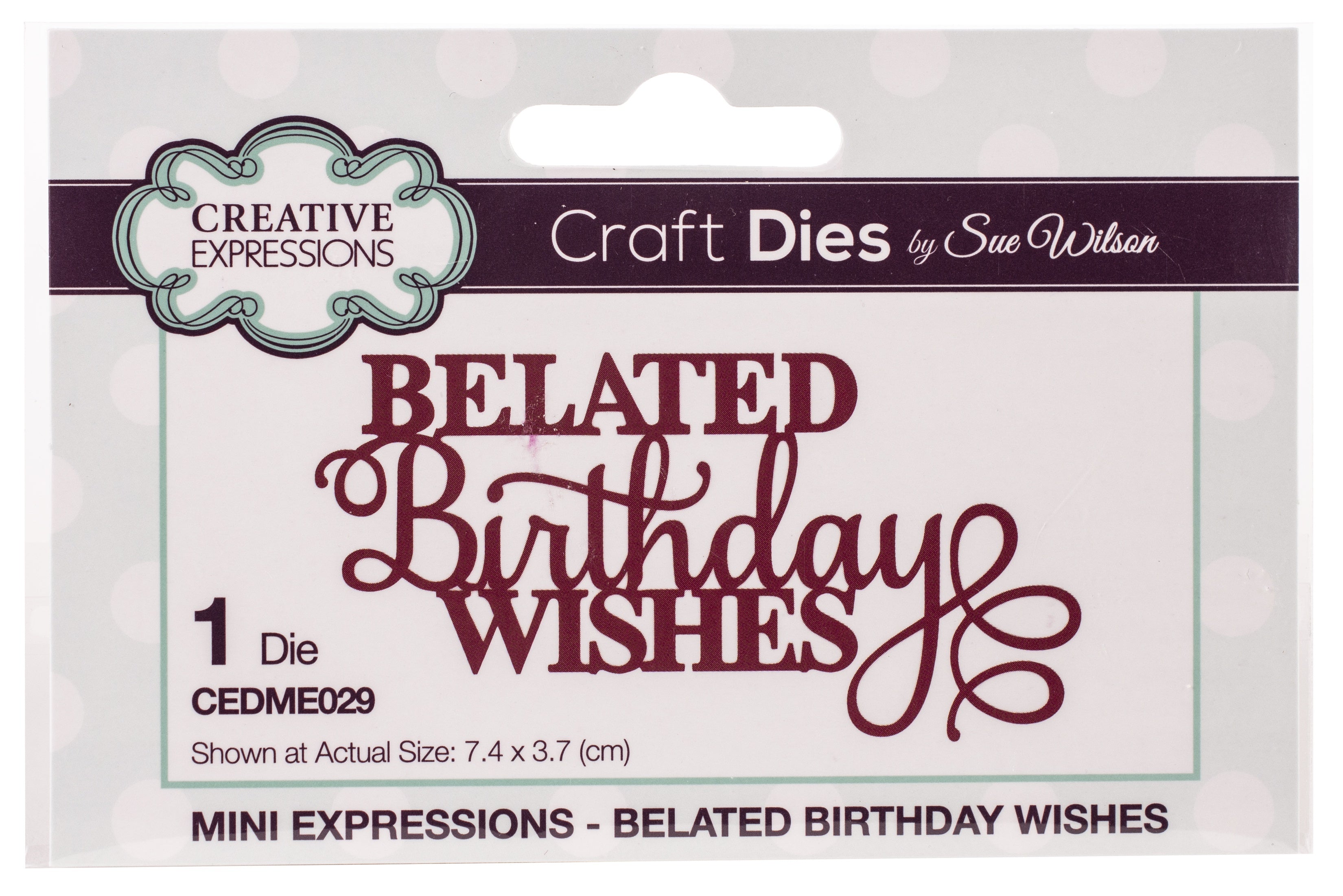Creative Expressions Craft Dies By Sue Wilson - Mini Expressions-Belated Birthday Wishes