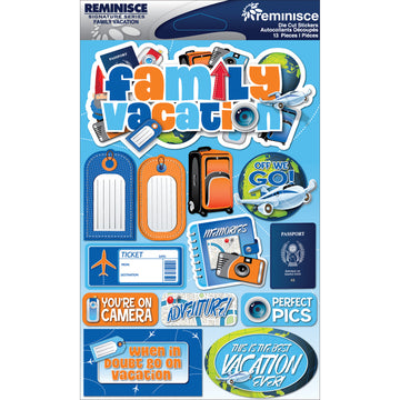 Reminisce Signature Series Dimensional Stickers 4.5"X6" - Family Vacation