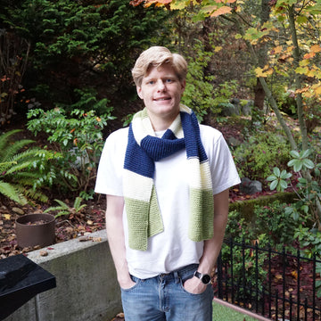 A18 Men's Color Block Scarf
