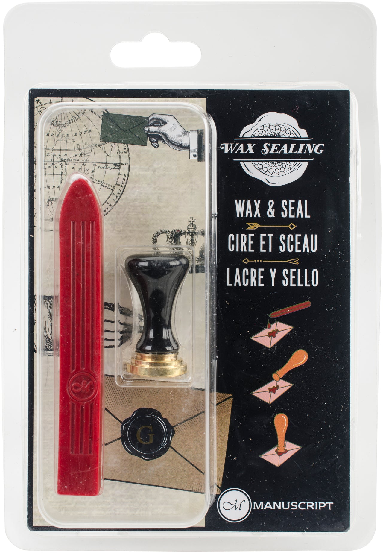 Manuscript Pen Manuscript Short Handle Design Sealing Set W/Red Wax - G