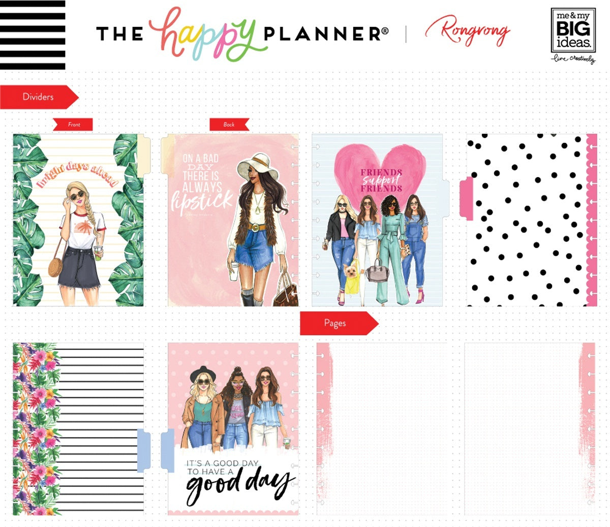 Happy Planner X Rongrong Notebooks W/60 Sheets - Happy Vibes