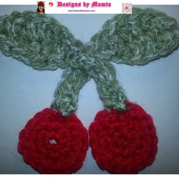 Crochet Cherries Applique Pattern Ornament For Holidays And Christmas