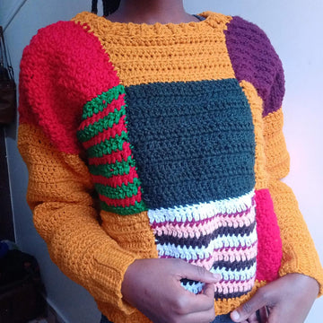Patchwork crochet sweater