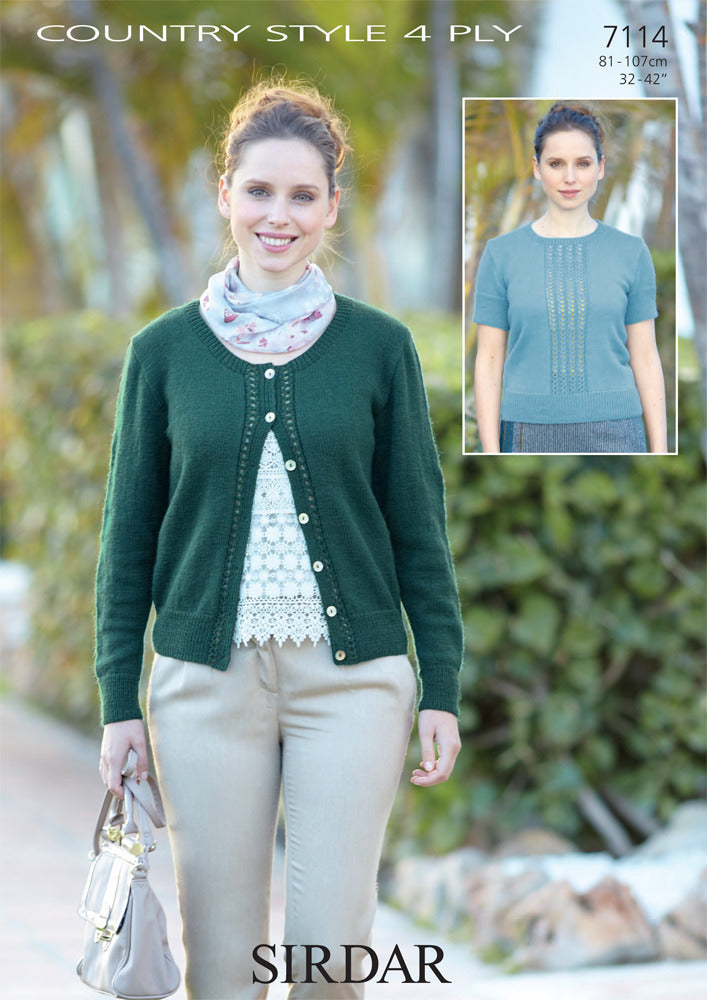 Woman's Twin Set in Sirdar Country Style 4 Ply - 7114 - Downloadable PDF